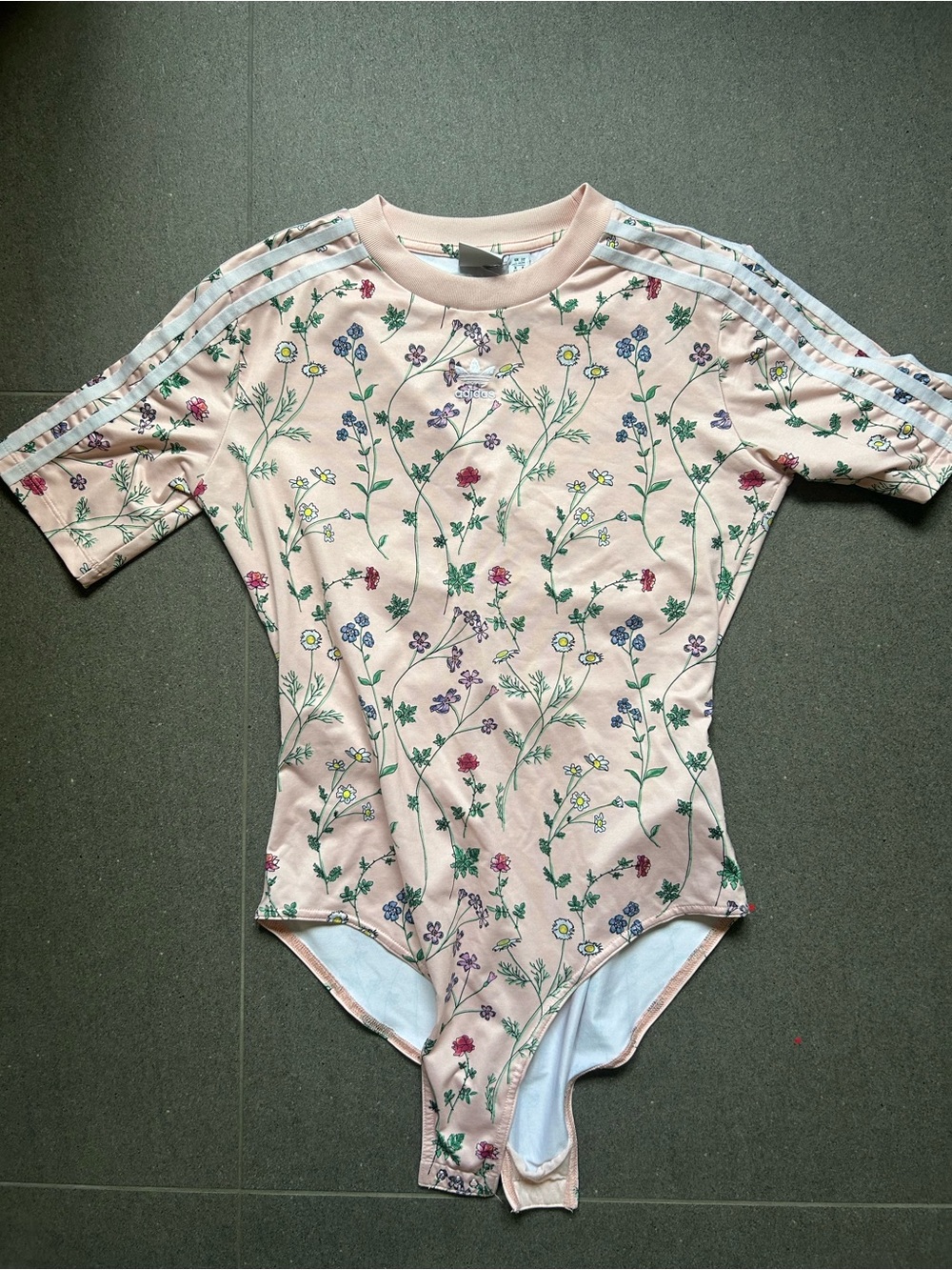 2017 Adidas Floral Print Women’s Bodysuit in Blush